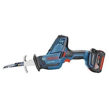 BOSCH GSA18V-083B 18V Cordless Reciprocating Saw - Lightweight & Compact, 0.83" Stroke, 3,050 SPM, Variable-Speed Trigger, Toolless Blade Change, LED Light (Bare Tool)