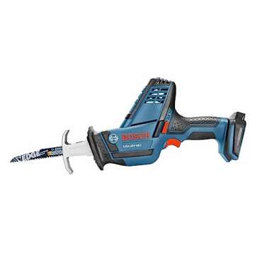 BOSCH GSA18V-083B 18V Cordless Reciprocating Saw - Lightweight & Compact, 0.83" Stroke, 3,050 SPM, Variable-Speed Trigger, Toolless Blade Change, LED Light (Bare Tool)