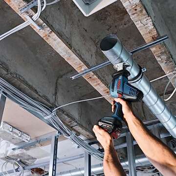 BOSCH GSA18V-083B 18V Cordless Reciprocating Saw - Lightweight & Compact, 0.83" Stroke, 3,050 SPM, Variable-Speed Trigger, Toolless Blade Change, LED Light (Bare Tool)