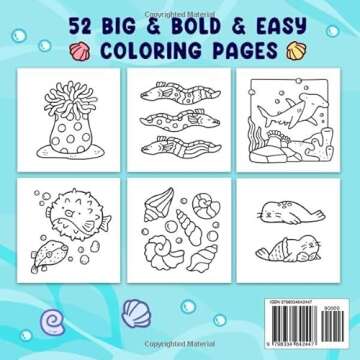 Ocean Scene: Coloring Book for Adults and Kids, Bold and Easy Designs for Relaxation with Sea Life (Bold & Easy Coloring)