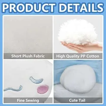 NGCJZF Cinnamoroll Plush Toy, Kawaii Cinnamoroll Plush Doll, Cute Cartoon Cinnamoroll Sleep Plush Toys, Animals Stuffed Soft Plushie Gifts for Children, Adults and Anime Fans,Blue,6.69 Inch