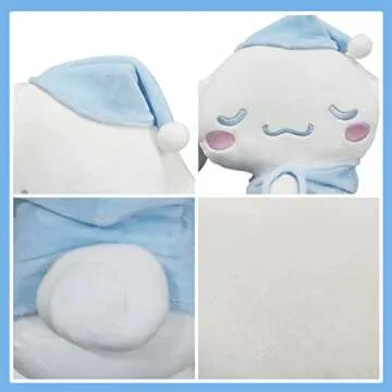 NGCJZF Cinnamoroll Plush Toy, Kawaii Cinnamoroll Plush Doll, Cute Cartoon Cinnamoroll Sleep Plush Toys, Animals Stuffed Soft Plushie Gifts for Children, Adults and Anime Fans,Blue,6.69 Inch