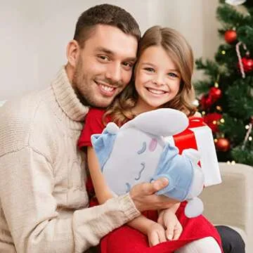 NGCJZF Cinnamoroll Plush Toy, Kawaii Cinnamoroll Plush Doll, Cute Cartoon Cinnamoroll Sleep Plush Toys, Animals Stuffed Soft Plushie Gifts for Children, Adults and Anime Fans,Blue,6.69 Inch