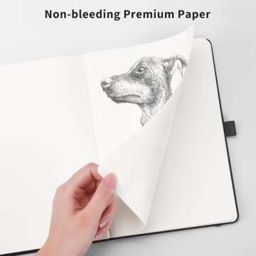 RETTACY A5 Blank Journal Notebook with Leather Cover 192 Pages