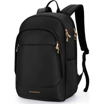 LIGHT FLIGHT Women's Anti-Theft Travel Backpack - Water Resistant, Fits 15.6 Inch Laptops
