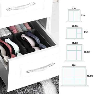 homyfort Dresser Drawer Organizer, Foldable Cloth Storage Box Closet Cube Basket Bins Containers Divider with Drawers for Underwear, Bras, Socks, Ties, Scarves, Set of 6, Grey