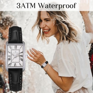 Elegant Timever Women's Leather Strap Watch for Her
