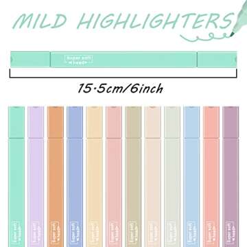 party greeting 12 Pcs Pastel Highlighters Bible Highlighters and Pens no Bleed Cute Markers Assorted Colors Highlighters Aesthetic Stuff for Bible Study Classoom School Supplies（Cute）