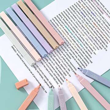 party greeting 12 Pcs Pastel Highlighters Bible Highlighters and Pens no Bleed Cute Markers Assorted Colors Highlighters Aesthetic Stuff for Bible Study Classoom School Supplies（Cute）