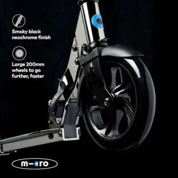 Micro Classic Black Neochrome Two-Wheeled Scooter for Adults