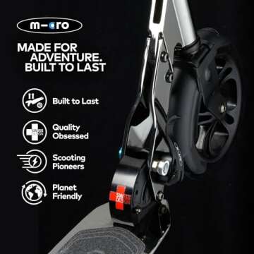 Micro Classic Black Neochrome Two-Wheeled Scooter for Adults