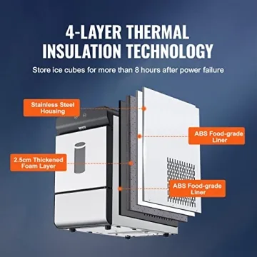 VEVOR Nugget Ice Maker - Self-Cleaning & 37Lbs Daily