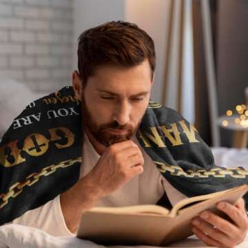 Sunhygge Man of God Blanket 60" x 50" - Best Christian Gifts for Men - Religious Gifts for Men - Gif...