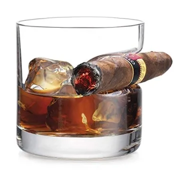 Godinger Gifts for Men, Cigar Whiskey Glass, Old Fashioned Whiskey Glasses With Indented Cigar Rest,...