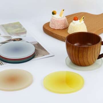 Stylish 8 Pcs Acrylic Coasters for Drinks Set