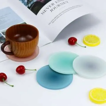 Stylish 8 Pcs Acrylic Coasters for Drinks Set