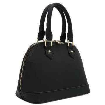 Elegant Zip-Around Saffiano Classic Dome Satchel – Perfect for Everyday Use!