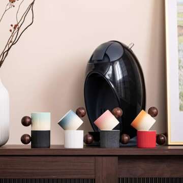 Stylish CLASGLAZ Ceramic Espresso Cups with Wooden Handle