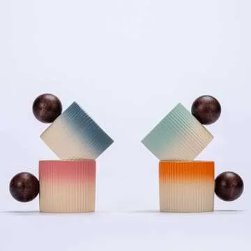 Stylish CLASGLAZ Ceramic Espresso Cups with Wooden Handle