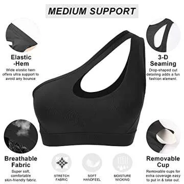 Stylish One Shoulder Sports Bra for Active Women