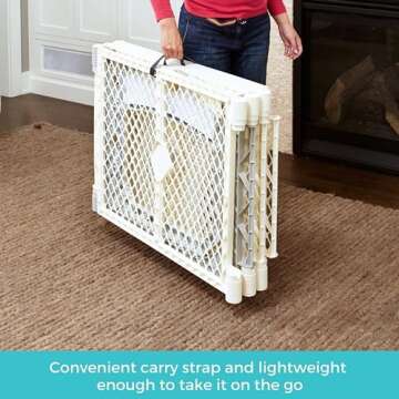 Toddleroo by North States Superyard Ultimate 6 Panel Free Standing Play Yard, Indoor or Outdoor Baby Playpen, Baby Fence. Made in USA. 5.5 feet Corner to Corner Play Pen (26" Tall, Ivory)