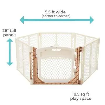 Toddleroo Superyard 6-Panel Baby Playpen - Safe & Portable