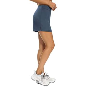 LouKeith Tennis Skirts for Women Golf Athletic Activewear Skorts Mini Summer Workout Running Shorts with Pockets Navy XS