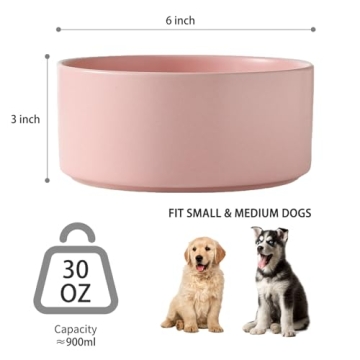 Welloyed 30Oz Ceramic Dog Bowl for Small Dogs