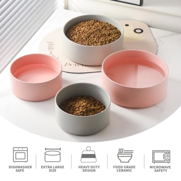 Welloyed 30Oz Ceramic Dog Bowl for Small Dogs