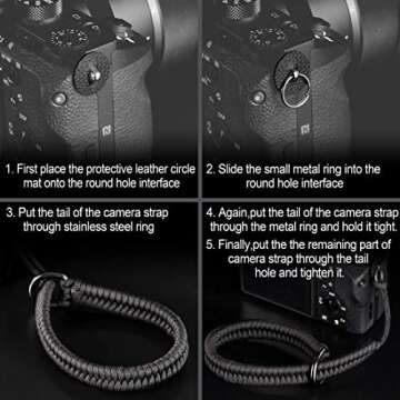 Qiang Ni Camera Wrist Strap - Paracord High-end Camera Hand Strap Wrist Lanyard for DSLR or Mirrorless Camera