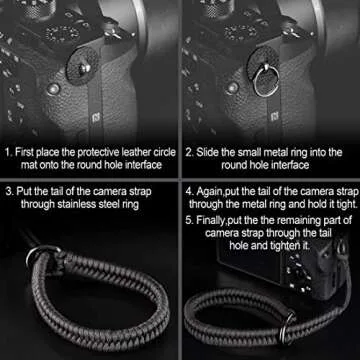 Qiang Ni Camera Wrist Strap - Paracord High-end Camera Hand Strap Wrist Lanyard for DSLR or Mirrorless Camera