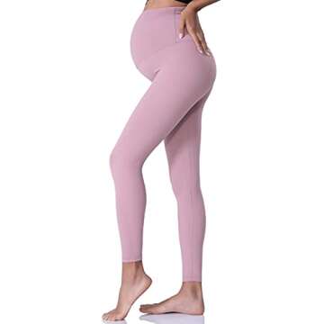 POSHDIVAH Women's Maternity Leggings Over The Belly Pregnancy Yoga Pants Active Wear Workout Legging...