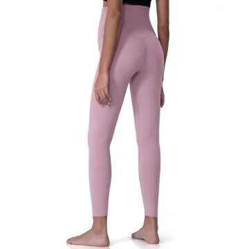 POSHDIVAH Women's Maternity Leggings Over The Belly Pregnancy Yoga Pants Active Wear Workout Leggings Pink Medium