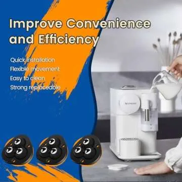 Self Adhesive Caster Wheels, Appliance Rollers for Kitchen Appliances, 360° Swivel Universal Wheel Mini Ball Transfer Roller for Storage Box, Small Furniture (with 3 Ball Bearings, Black, 8 PCS)