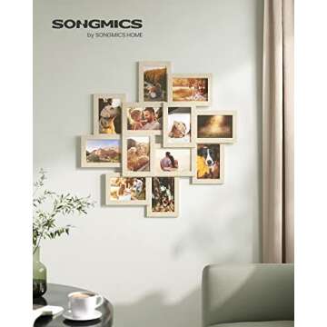 SONGMICS 4x6 Collage Picture Frames, 12-Pack Picture Frames Collage for Wall Decor, Photo Collage Fr...