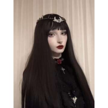 MOSTORY Silver Moon Tiara - Elegant Medieval Crown