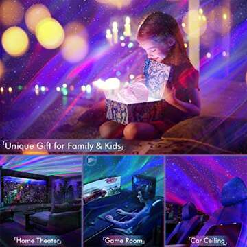 Rossetta Galaxy Projector, Star Projector LED Lights for Bedroom, 14 Colors LED Night Light with White Noise and Bluetooth Speaker, Kids Adults Room Decor Aesthetic, Gifts for Christmas, Birthdays