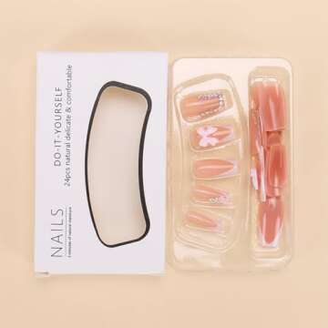 Stylish 24 Pcs White French Tip Press on Nails for Women