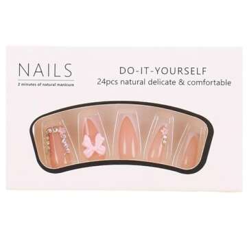 Stylish 24 Pcs White French Tip Press on Nails for Women