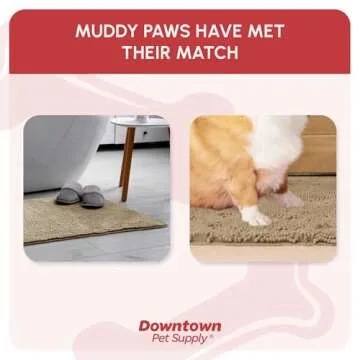 My Doggy Place Microfiber Dog Mat for Muddy Paws, 31" x 20" Oatmeal - Absorbent and Quick-Drying Dog Paw Cleaning Mat, Washer and Dryer Safe - Non-Slip Rubber Backed Dog Floor Mat, Medium