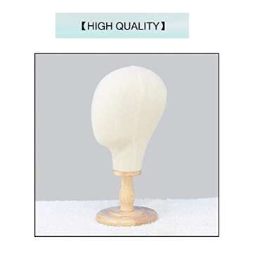 F Fityle 21'' Hair Wigs Extension Making Hats Caps Display Canvas Cork Block Mannequin Head Model + ...