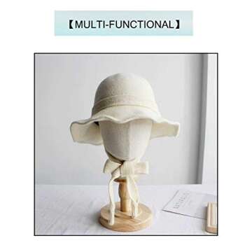 F Fityle 21'' Hair Wigs Extension Making Hats Caps Display Canvas Cork Block Mannequin Head Model + Detachable Wood Stand