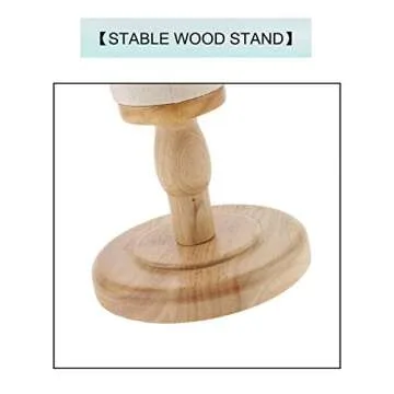 F Fityle 21'' Hair Wigs Extension Making Hats Caps Display Canvas Cork Block Mannequin Head Model + Detachable Wood Stand