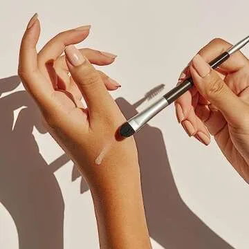 Chella Dual Blending Foundation Makeup Brush with Eyebrow Spoolie