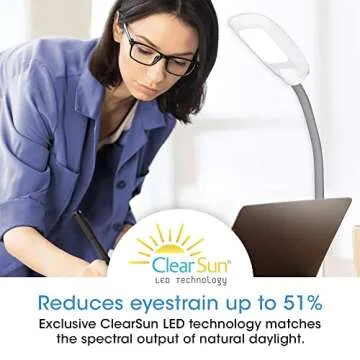 OttLite LED Floor Lamp with Adjustable Height and Touch Controls