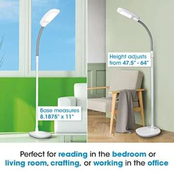 OttLite LED Floor Lamp with Adjustable Height and Touch Controls