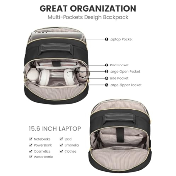 LOVEVOOK Stylish Laptop Backpack for Women - Travel Ready, Chic & Functional