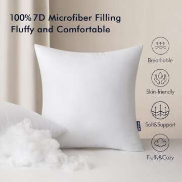 MIULEE Pack of 2 18x18 Inch Outdoor Pillow Inserts Waterproof Decorative Throw Pillow Insert, Square...