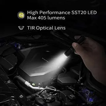 ThruNite EDC Flashlight Archer Mini, 405 Lumens Tail Switch LED Flashlight, USB C Rechargeable Little Pocket Penlight for Camping, Outdoor, and Emergency - Cool White