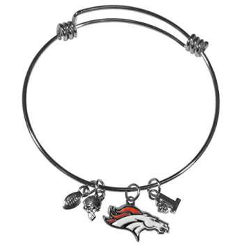 NFL Siskiyou Sports Womens Denver Broncos Dangle Earrings and Charm Bangle Bracelet Set One Size Team Color